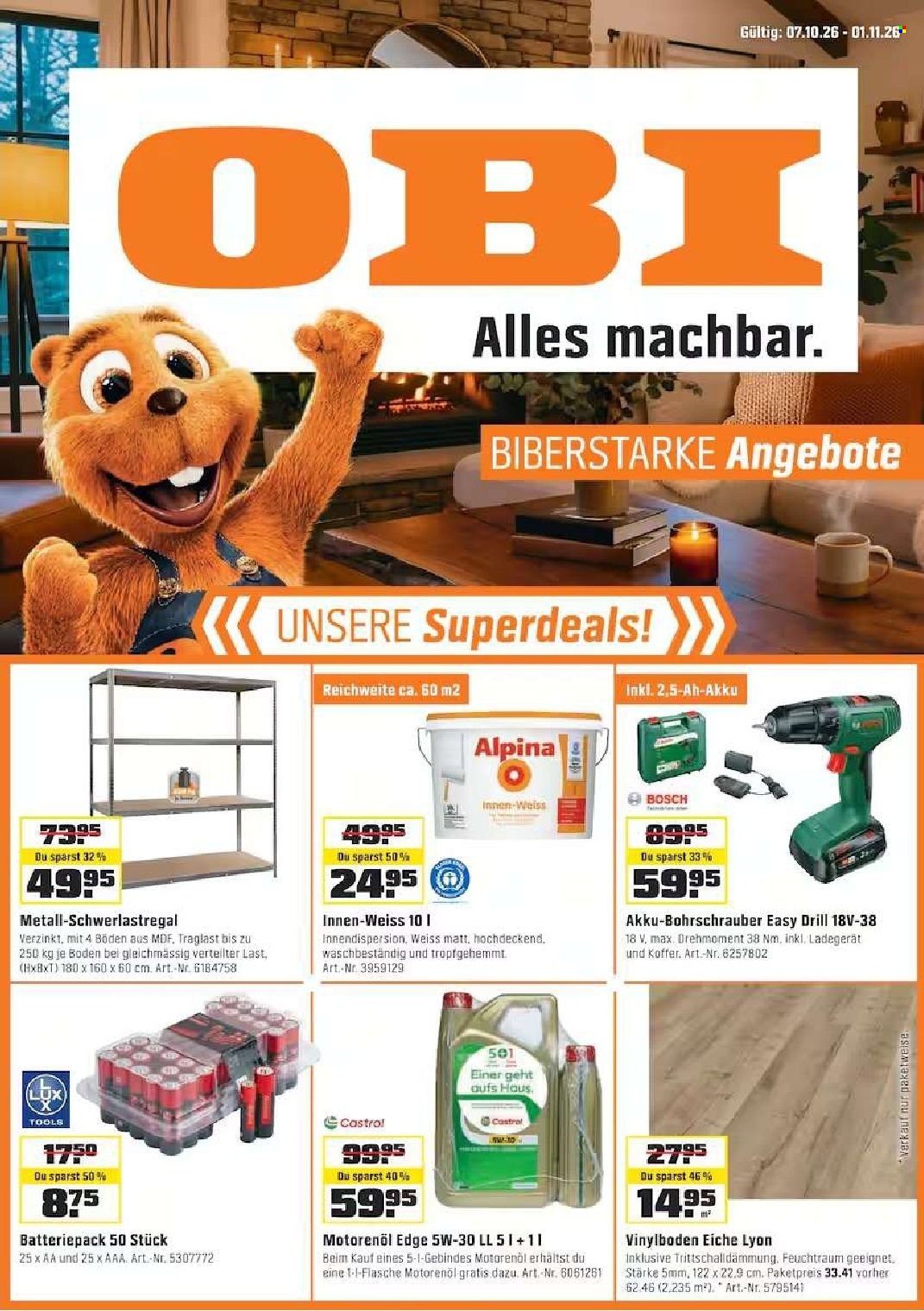 Volantino OBI - 7.10.2026 - 1.11.2026. Pagina 1