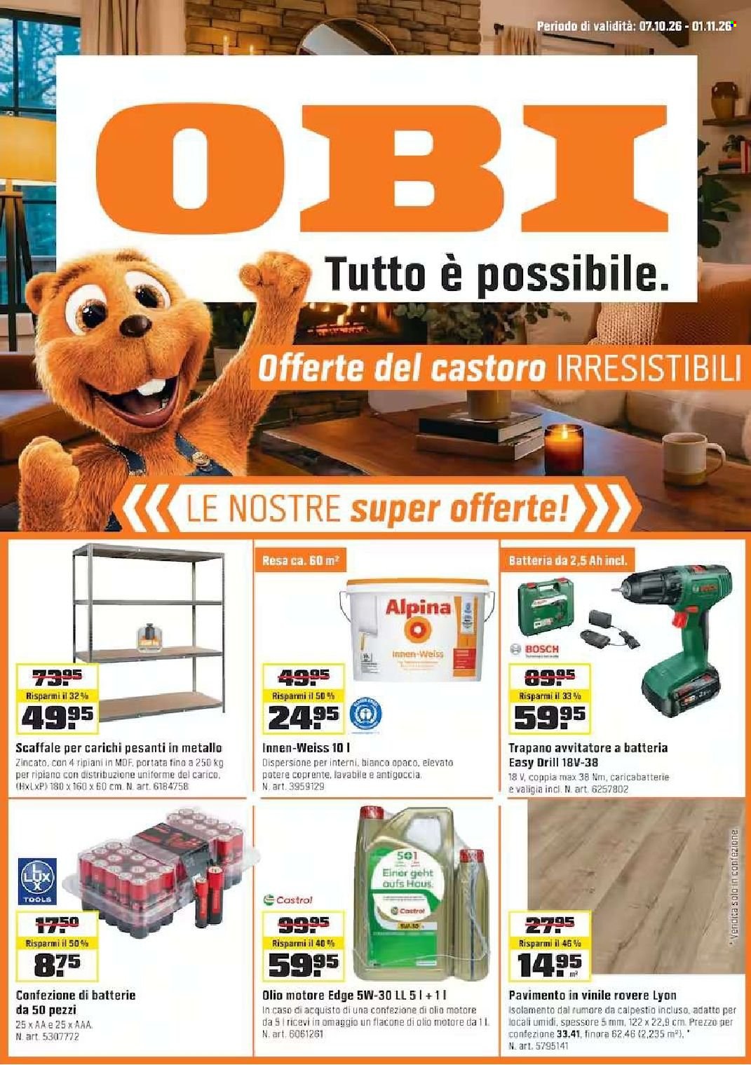 Volantino OBI - 7.10.2026 - 1.11.2026. Pagina 1