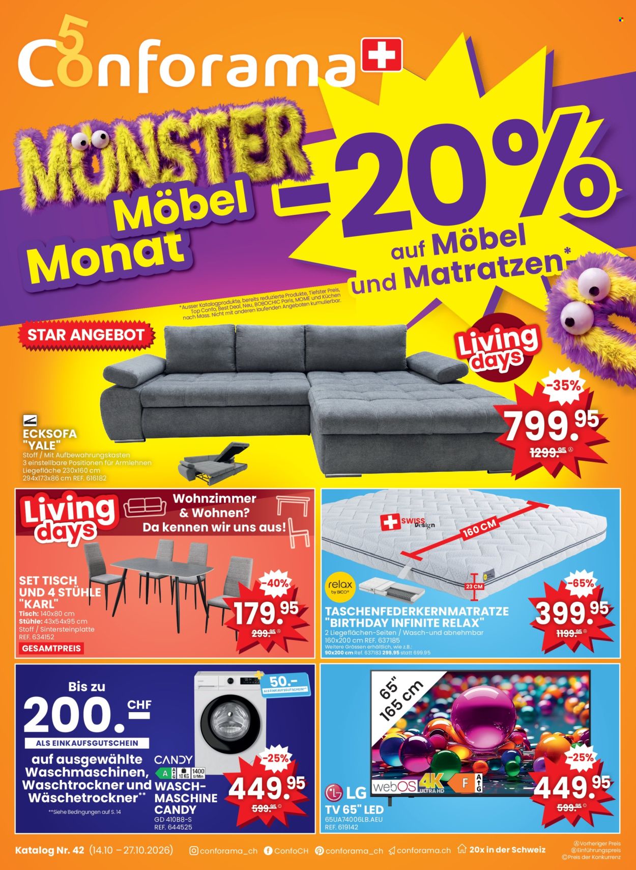 Volantino Conforama - 14.10.2026 - 27.10.2026. Pagina 1