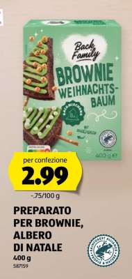 PREPARATO PER BROWNIE, ALBERO DI NATALE